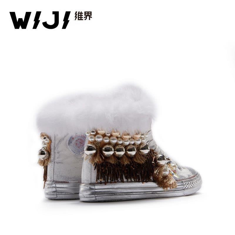 WIJI冬季新款加绒高帮帆布鞋休闲个性时尚潮流青春靓丽舒适保暖女图片