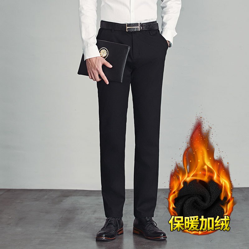 休闲裤男 男士2018冬季新款 男士休闲商务上班工作裤男款加绒加厚