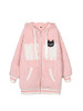 a02新款甜美少女字母刺绣秋冬毛绒可爱连帽外套女DTU6C0701JK