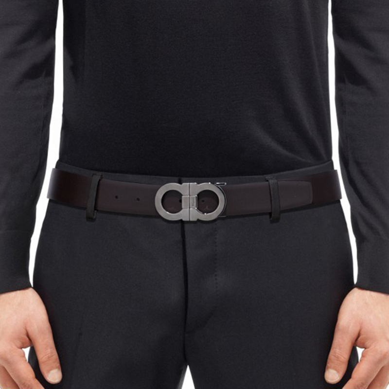 Ferragamo 菲拉格慕 男士时尚板扣腰带 黑色 105CM 679694 0662895