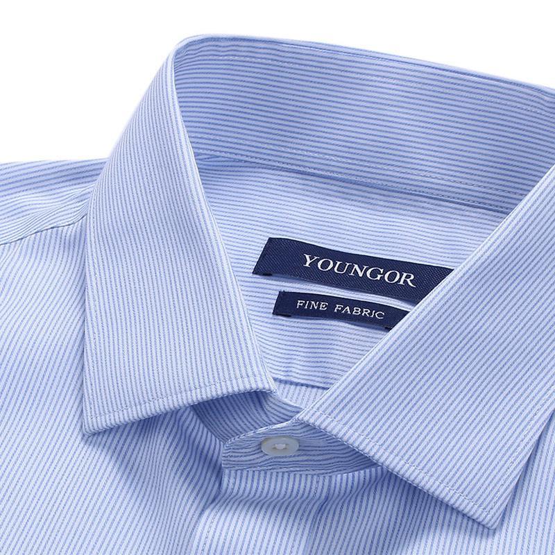 Youngor/雅戈尔秋季新品男士商务正装蓝色DP免烫长袖衬衫606HBA