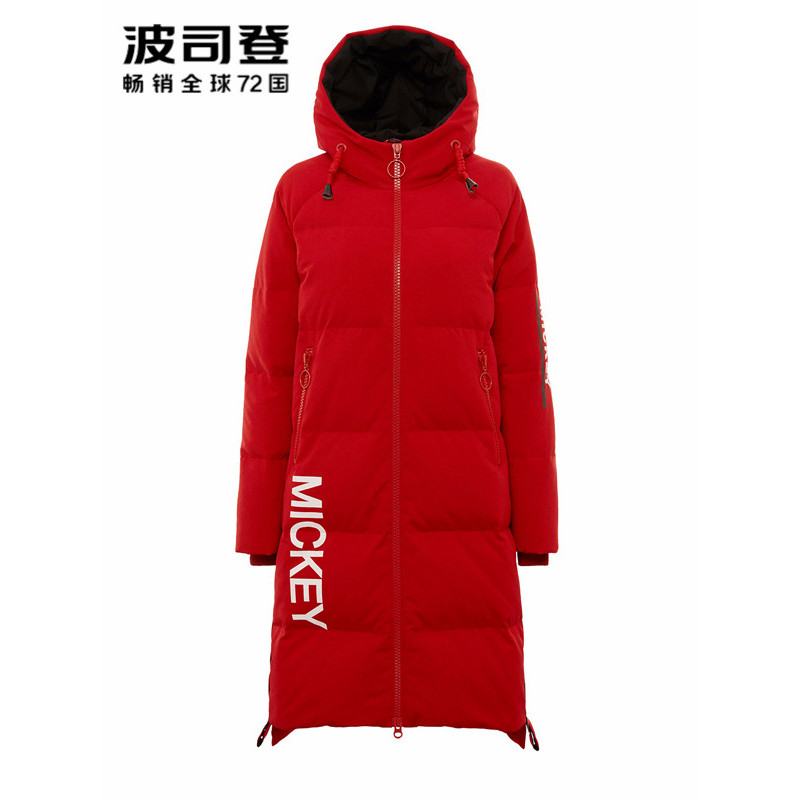 波司登BOSIDENG女士冬季常规款迪士尼系列米奇冬运动中长款羽绒服 女B70142170D