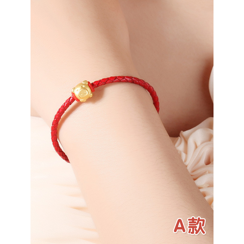 zhaoliang兆亮珠宝黄金猪手链女金猪手链足金999小金猪本命年生肖转运