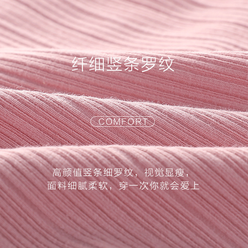(3条装)红豆(HODO)女士内裤棉质竖条纹蕾丝包边女式中腰纯棉裆提臀三角内裤