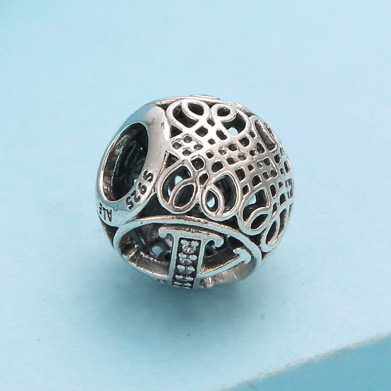 PANDORA潘多拉 复古字母X 925银串饰-791868CZ