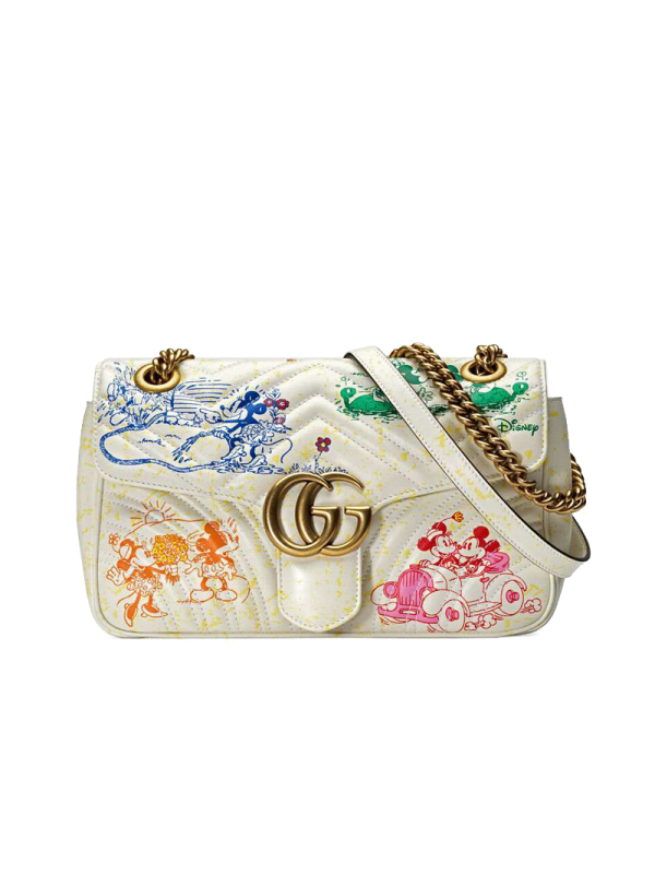 【预定】Disney x GUCCI GG Marmont系列小号肩背包 25x14x6.5CM