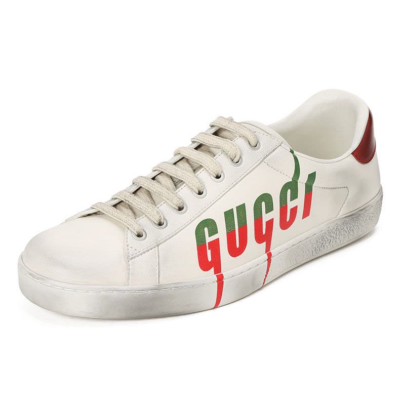 古驰GUCCI Ace 脏脏鞋 油漆光面皮576137红绿尾 男士低帮鞋运动鞋图片