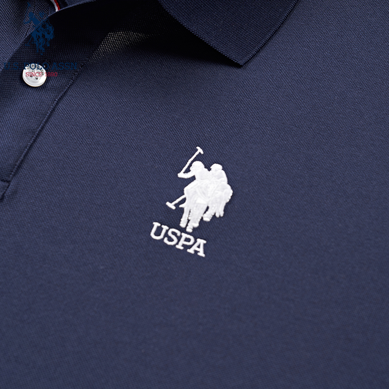 USPOLO ASSN（55.9%棉）夏季新款男士polo衫条纹短袖翻领潮流休闲舒适男装