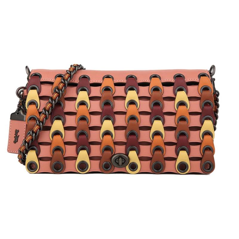 COACH 纯皮拼接女士斜挎包86831