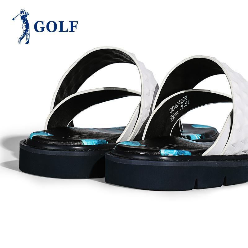 GOLF男士拖鞋夏季新款户外真皮休闲男鞋青春韩版时尚沙滩鞋人字拖