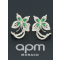 【apm MONACO】镶薄荷绿晶钻蝴蝶耳钉925银耳饰气质时尚穿孔银首饰女士欧美风格AE10799XKG