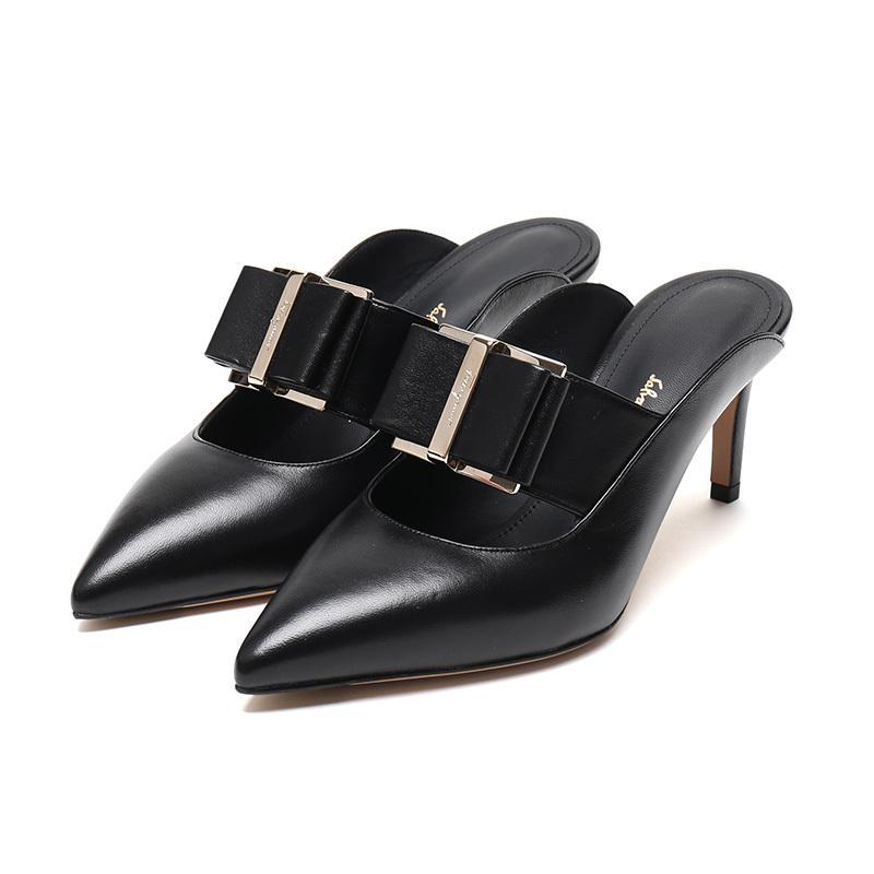 Salvatore Ferragamo 萨瓦托·菲拉格慕 女士羊皮蝴蝶结尖头高跟鞋 0724997