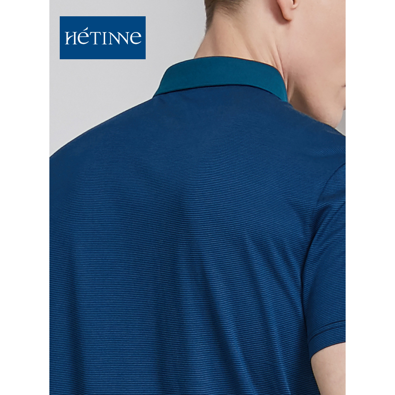 轩帝尼(HETINNE)2019春夏新款轻奢商务男装DP免烫小细格正装长袖男式衬衫