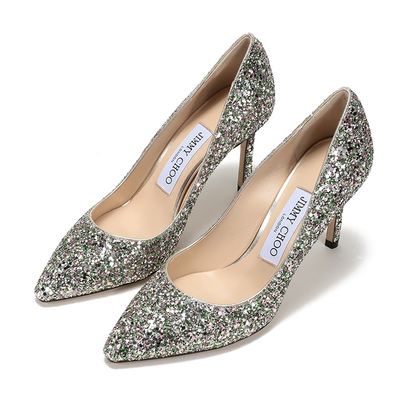 JIMMY CHOO 周仰杰 女士闪光面料尖头高跟鞋 ROMY 85 CGF 204