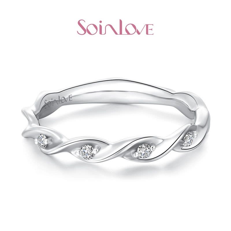 Soinlove 绣球花系列铂金钻石戒指 钻戒女 送礼推荐VU65图片