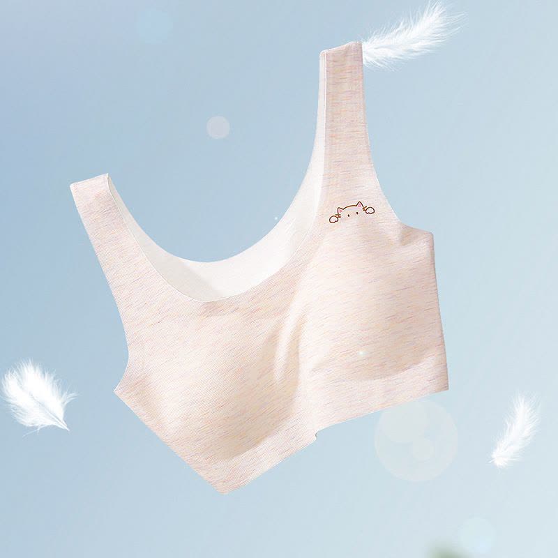 女童背心发育期少女小内衣彩棉女童小学生女孩长款儿童文胸图片