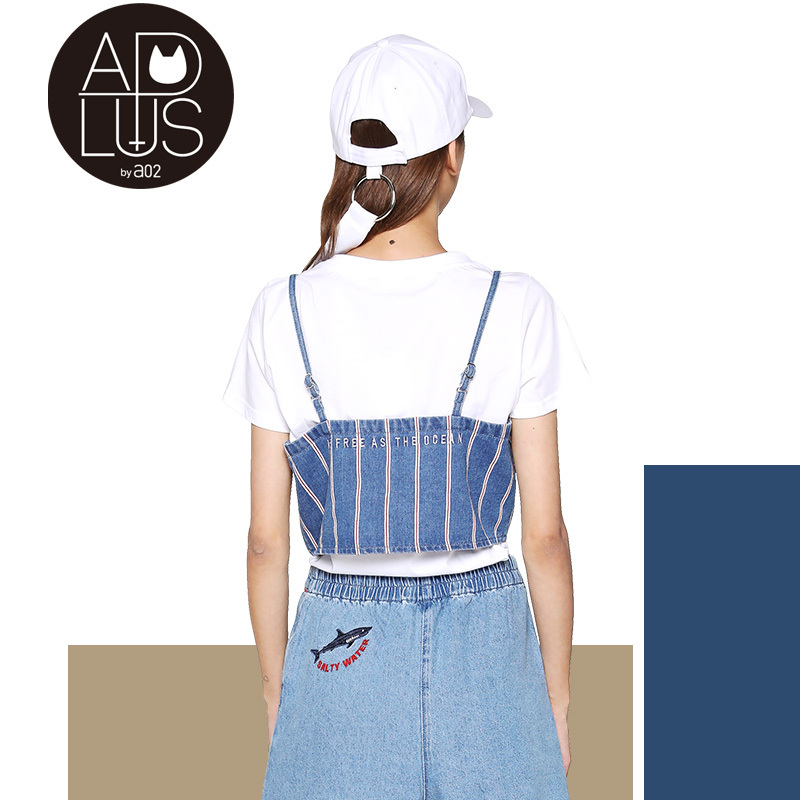 a02商场同款个性A.PLUS条纹吊带两件套T恤chic女D9T2D0101JK