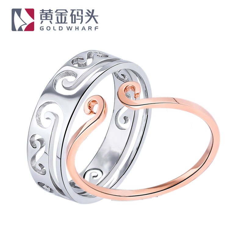 黄金码头 18K金抖音一生所爱紧箍咒吊坠戒指大话西游至尊宝套戒一款多戴