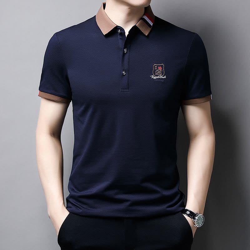 Ceen Bulled男式polo衫 短袖翻领纯色T恤商务休闲工作服装夏薄款刺绣印字logo图片