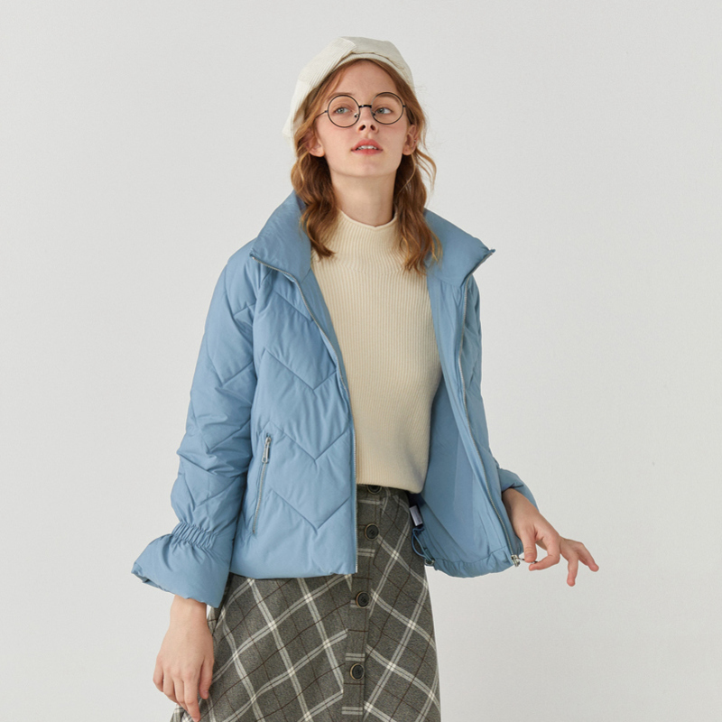 Semir森马棉服女2019冬新款立领插肩袖少女外套宽松显瘦保暖棉衣喇叭袖
