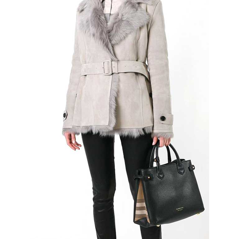 burberry博柏利thebanner中号班纳手袋女士单肩斜挎手提包黑色4023693