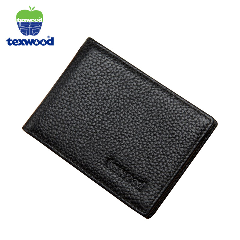 texwood萍果牌 卡包男真皮钱包多卡位短款时尚男士钱夹头层牛皮驾驶证位卡套青年柔软皮夹子