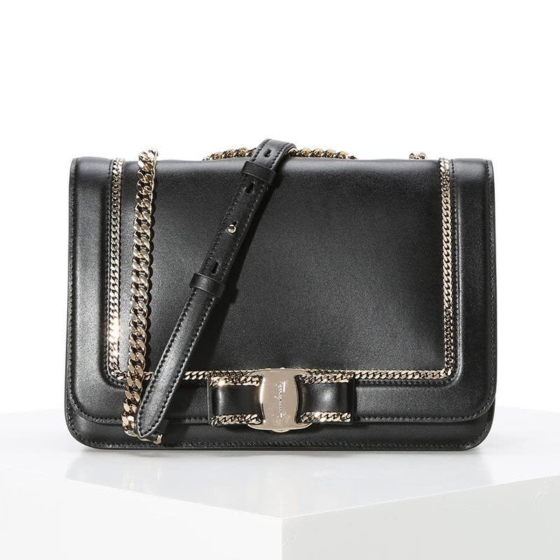 FERRAGAMO 链条斜挎包21H775 涂层织物\牛皮图片