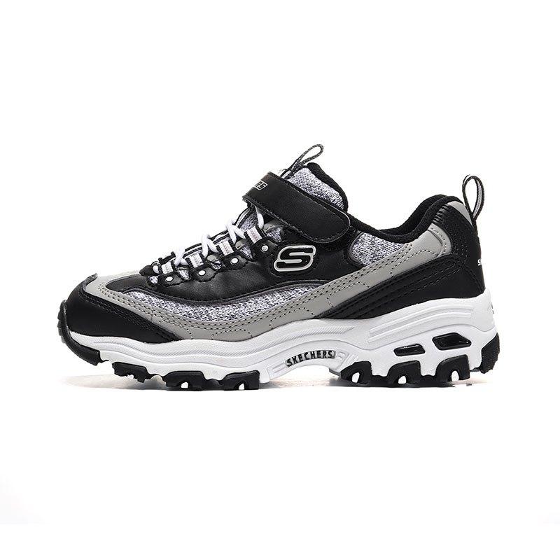 Skechers斯凯奇男童熊猫鞋D‘lites舒适运动鞋664094L 664094L/BKW黑色+白色
