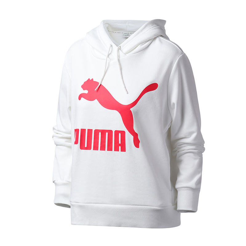 PUMA彪马女装运动服休闲LOGO款连帽针织运动卫衣/套头衫595915