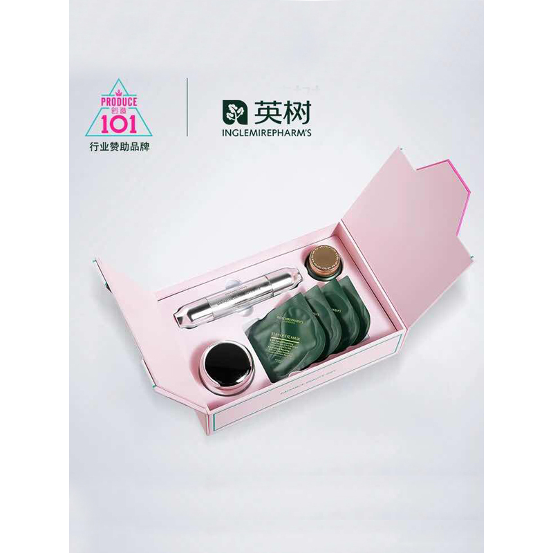 英树创造101向美而生焕采礼盒眼膜4对修护眼霜30ml加素颜霜精华液