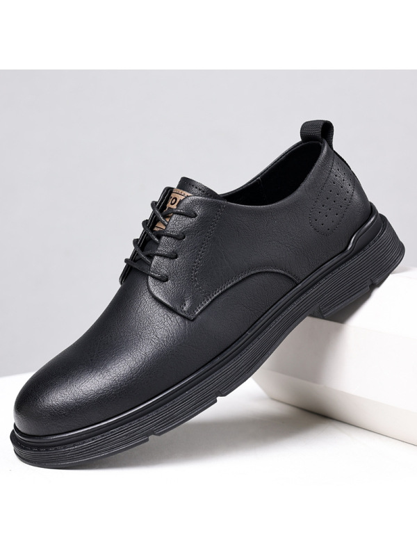 皮鞋男士英伦风韩版低帮系带工装鞋青年休闲复古时尚百搭SJ