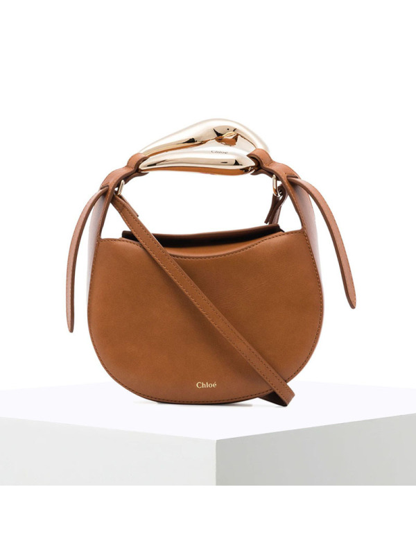 蔻依chloe kiss 马鞍包 字母印字标 小粒面皮 chc21us350 女士手提单