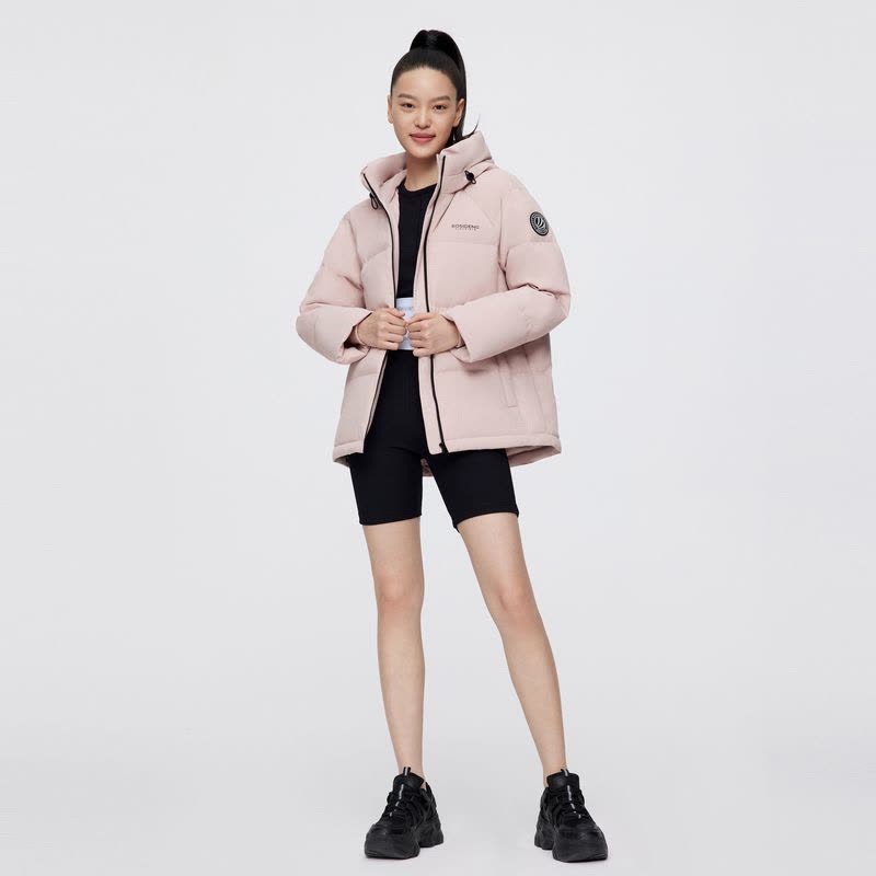 百亿波司登2022新款羽绒服女款连帽时尚简约百搭宽松休闲图片