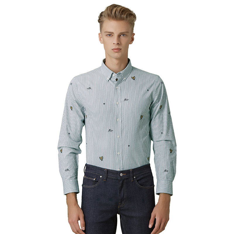 哈吉斯hazzys春夏新款衬衫商务长袖衬衫