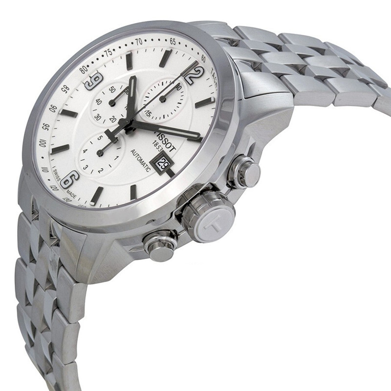 天梭男表三眼计时日历时尚商务防水自动机械手表