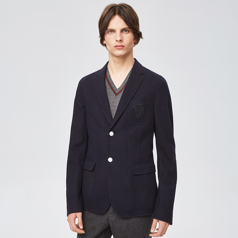 GUCCI/古驰 古驰刺绣勋章毛呢男士西服西装380806