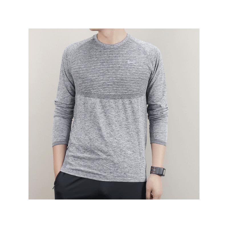 耐克男装冬季圆领防风保暖跑步运动长袖圆领T恤-717761-010图片