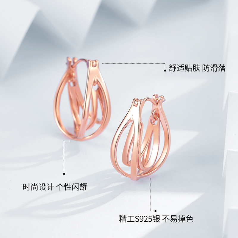 佰色传情夸张设计耳环2020年新款潮时尚气质高级感纯银耳饰女 BYE1016