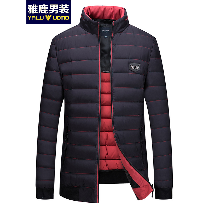 雅鹿男装冬季新款短款修身立领保暖休闲时尚羽绒外套Y0316853