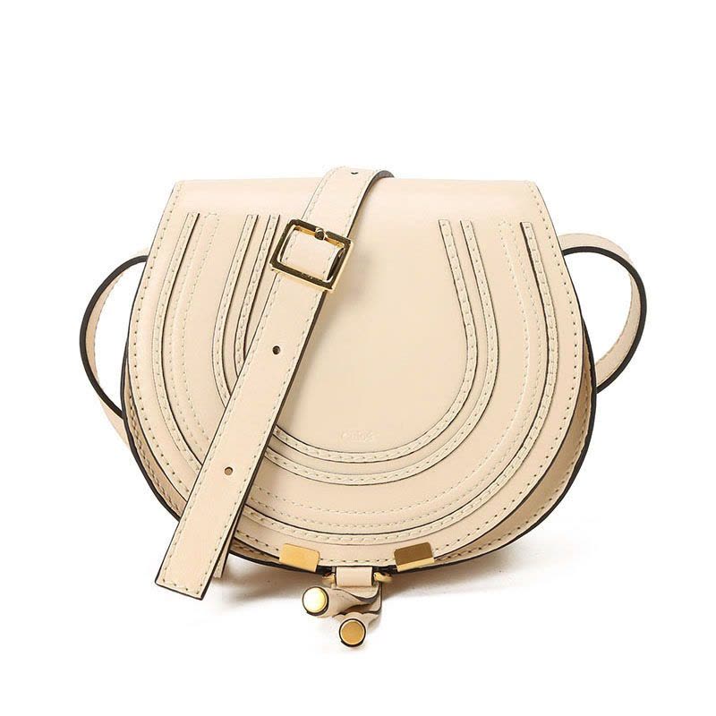 预订 CHLOE Marcie 迷你 马鞍 鳄鱼纹压花 单肩斜挎包CHC19SP580 金扣图片