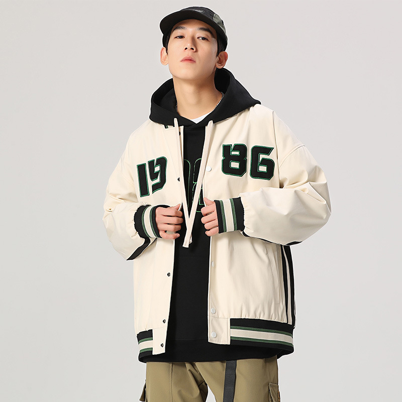 threesons潮牌棒球服男春秋新款ins大码宽松男生休闲夹克潮流