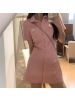 纯欲风韩系Polo领连衣裙女装夏季新款设计感收腰a字T恤裙短裙
