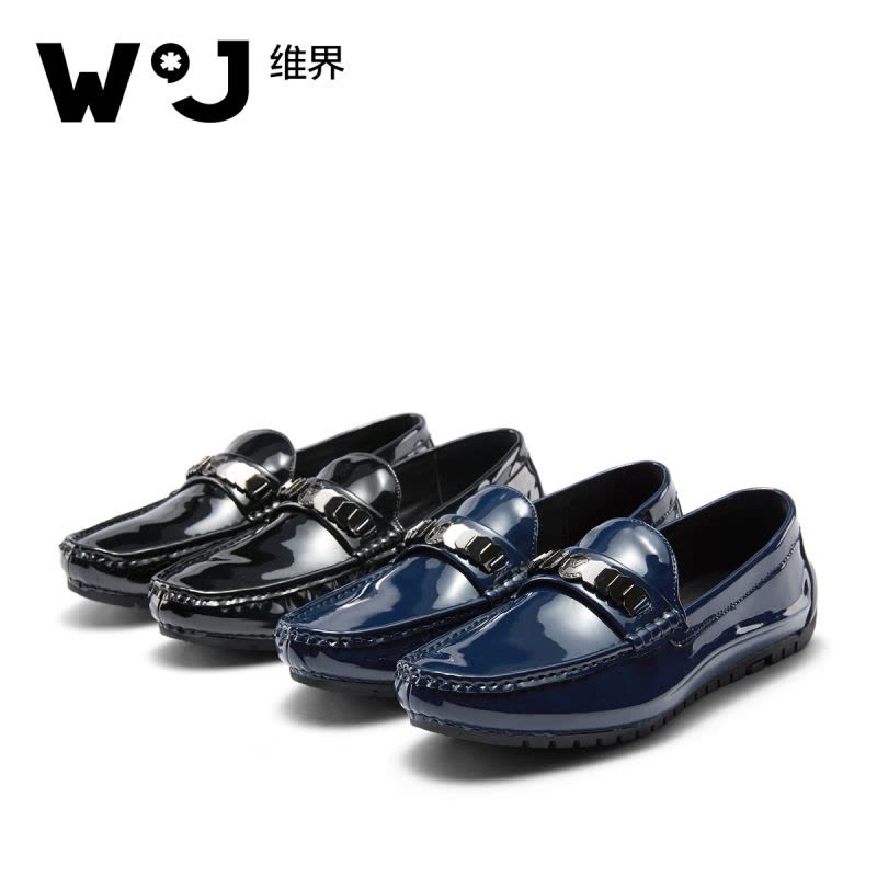 维界春季男士韩版青年透气帆船鞋低帮休闲皮鞋潮豆豆懒人驾车男鞋图片