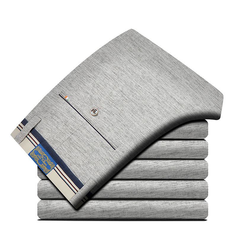 Ceba超舒适夏季薄款男式中年休闲裤男简约百搭爸爸商务休闲长裤专柜装图片