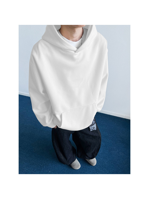 卫衣男美式潮牌连帽卫衣男春秋季新款宽松纯色帽衫情侣款多色外套