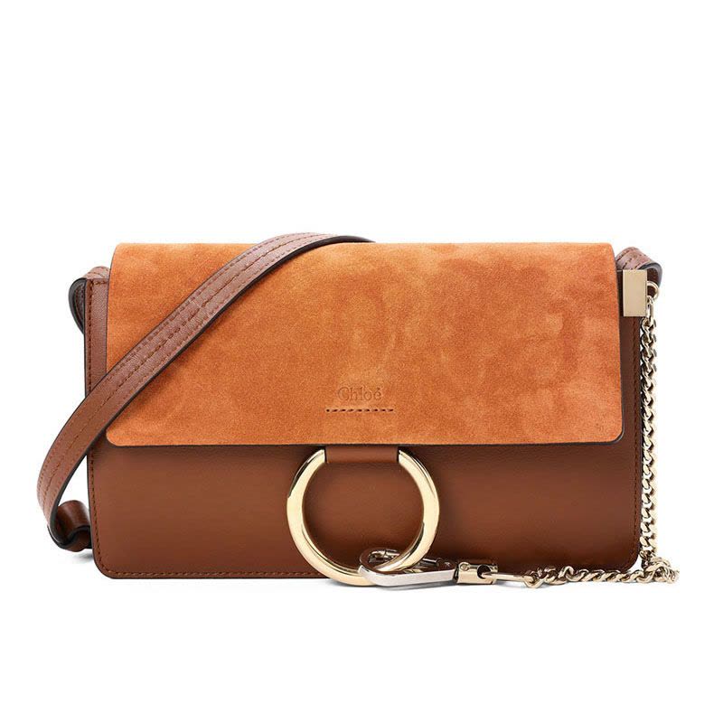 预订 CHLOE蔻依 Faye口盖包 单肩斜挎包 小号 环扣粒面皮拼麂皮CHC15US127图片