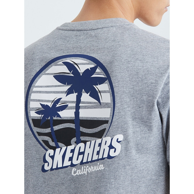 Skechers斯凯奇男子夏季夏日风情印花圆领短袖T恤SMLC219M024