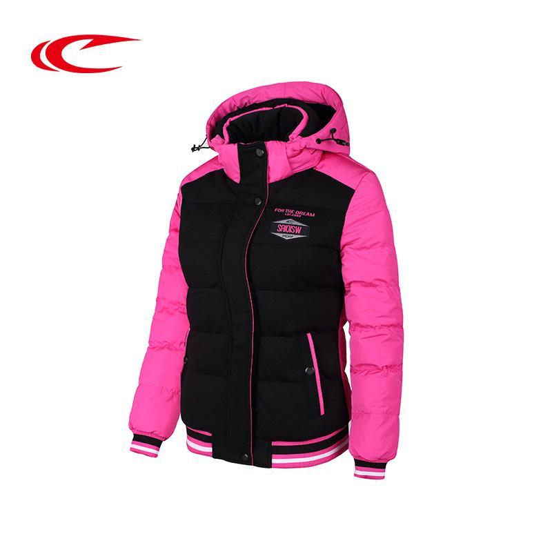 赛琪冬季新款女士运动服棉衣女连帽开衫拼色棉服外套户外跑步246820