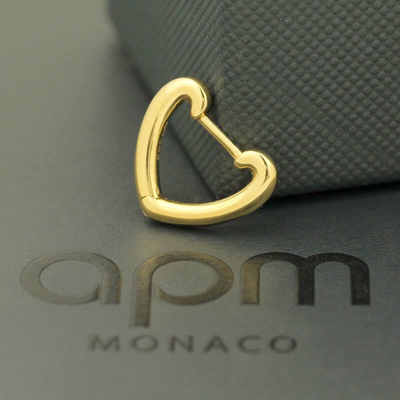 APM Monaco单只心形爱心耳环 简约小巧送女友礼物银饰品新款金黄色 AE12288Y图片