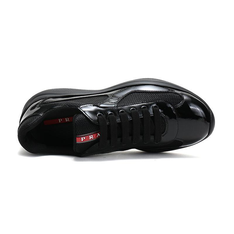 prada普拉达男士织物配皮系带运动鞋休闲鞋4e3400asz